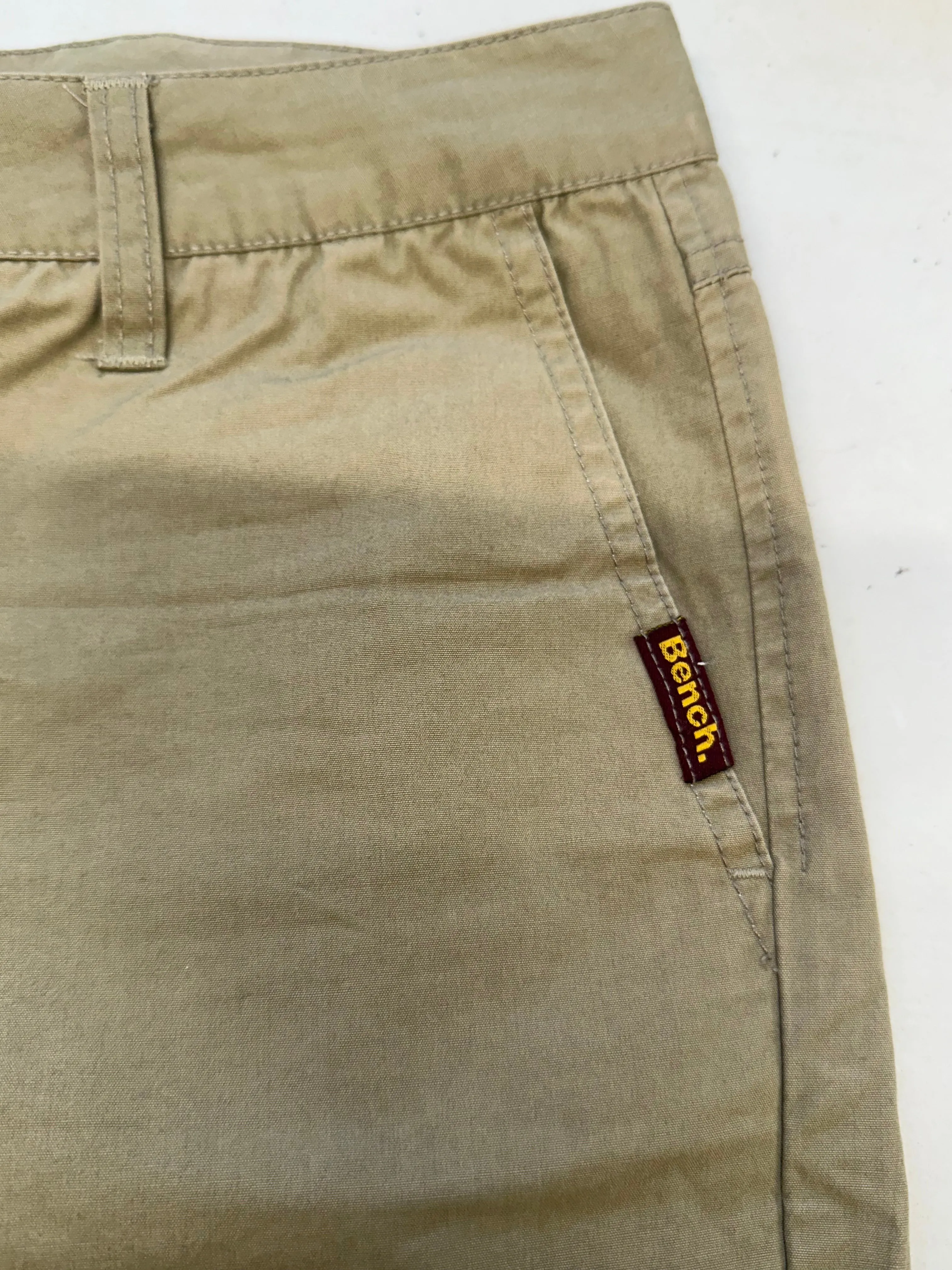 00's bench khaki flared trousers