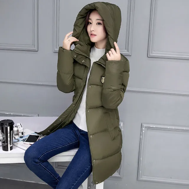 2017 New Arrival Casual Warm Long Sleeve Ladies Basic Coat jaqueta feminina jacket women parkas cotton Women Winter Jacket