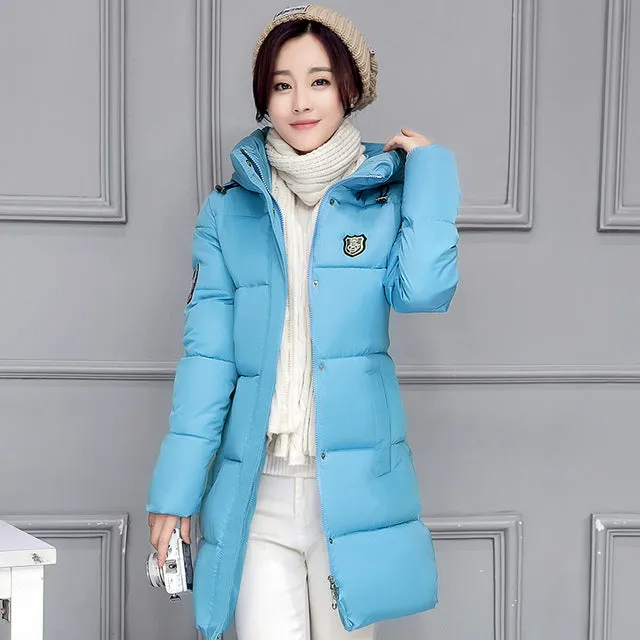 2017 New Arrival Casual Warm Long Sleeve Ladies Basic Coat jaqueta feminina jacket women parkas cotton Women Winter Jacket
