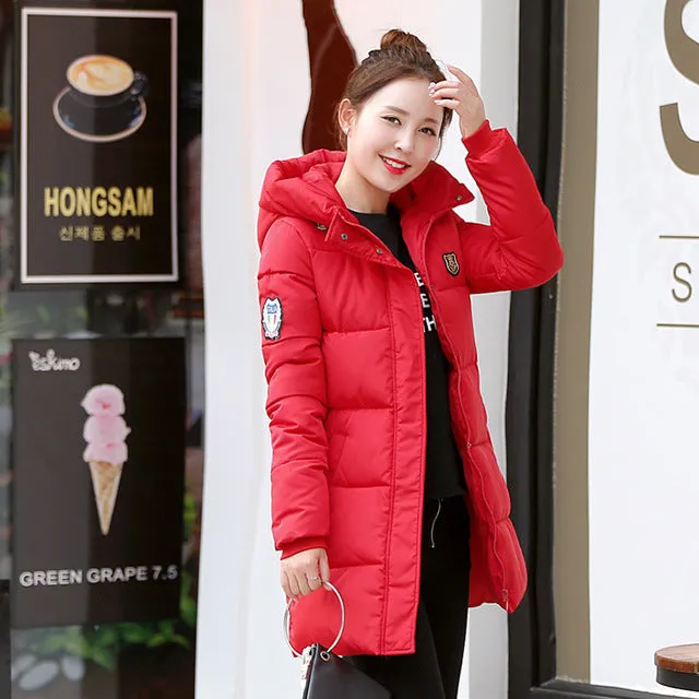 2017 New Arrival Casual Warm Long Sleeve Ladies Basic Coat jaqueta feminina jacket women parkas cotton Women Winter Jacket