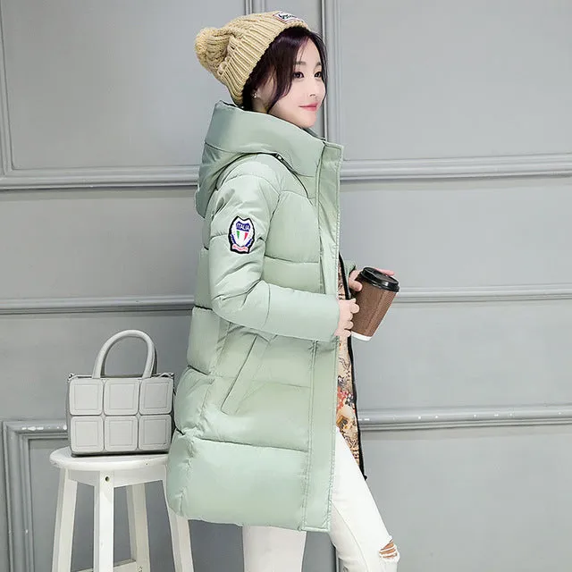 2017 New Arrival Casual Warm Long Sleeve Ladies Basic Coat jaqueta feminina jacket women parkas cotton Women Winter Jacket