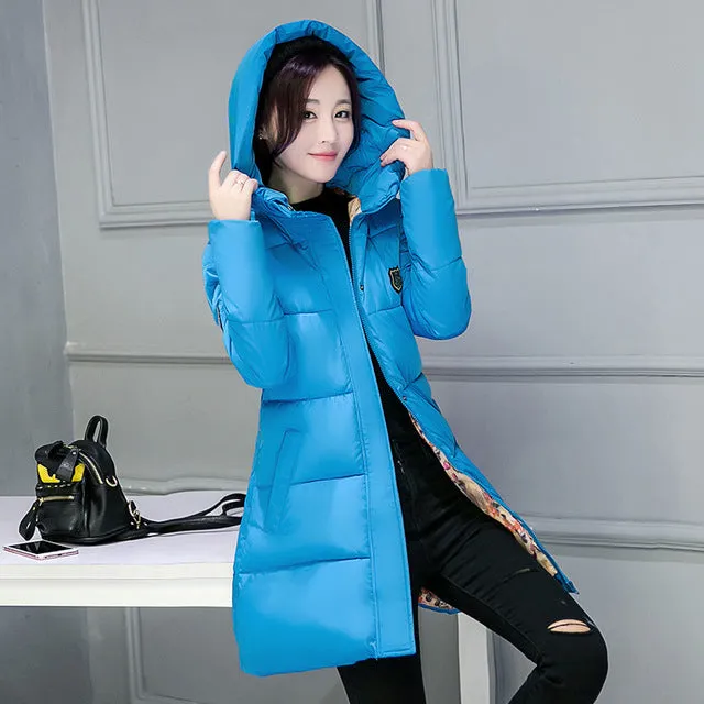2017 New Arrival Casual Warm Long Sleeve Ladies Basic Coat jaqueta feminina jacket women parkas cotton Women Winter Jacket