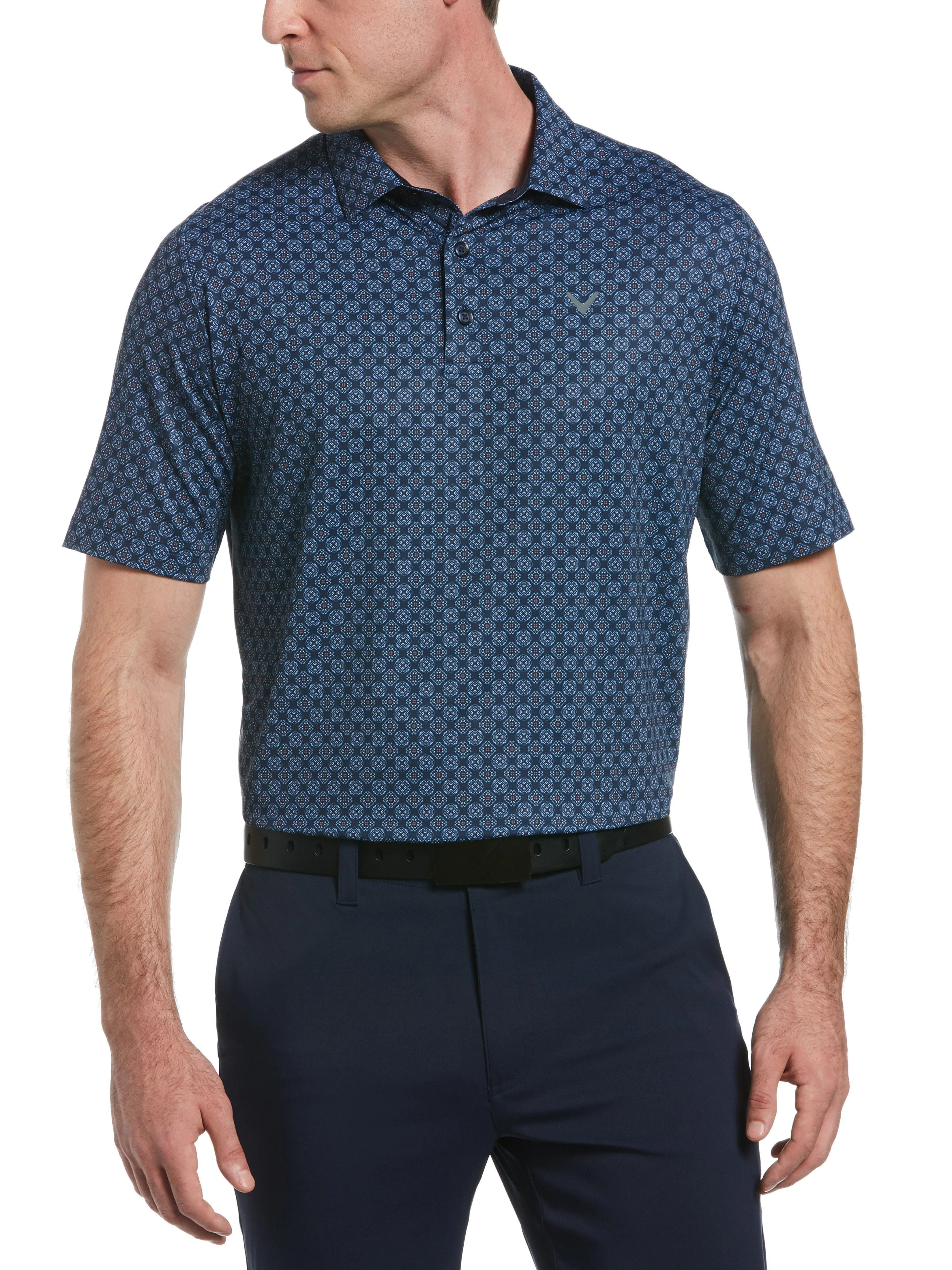 Big & Tall Art Deco Foulard Print Polo