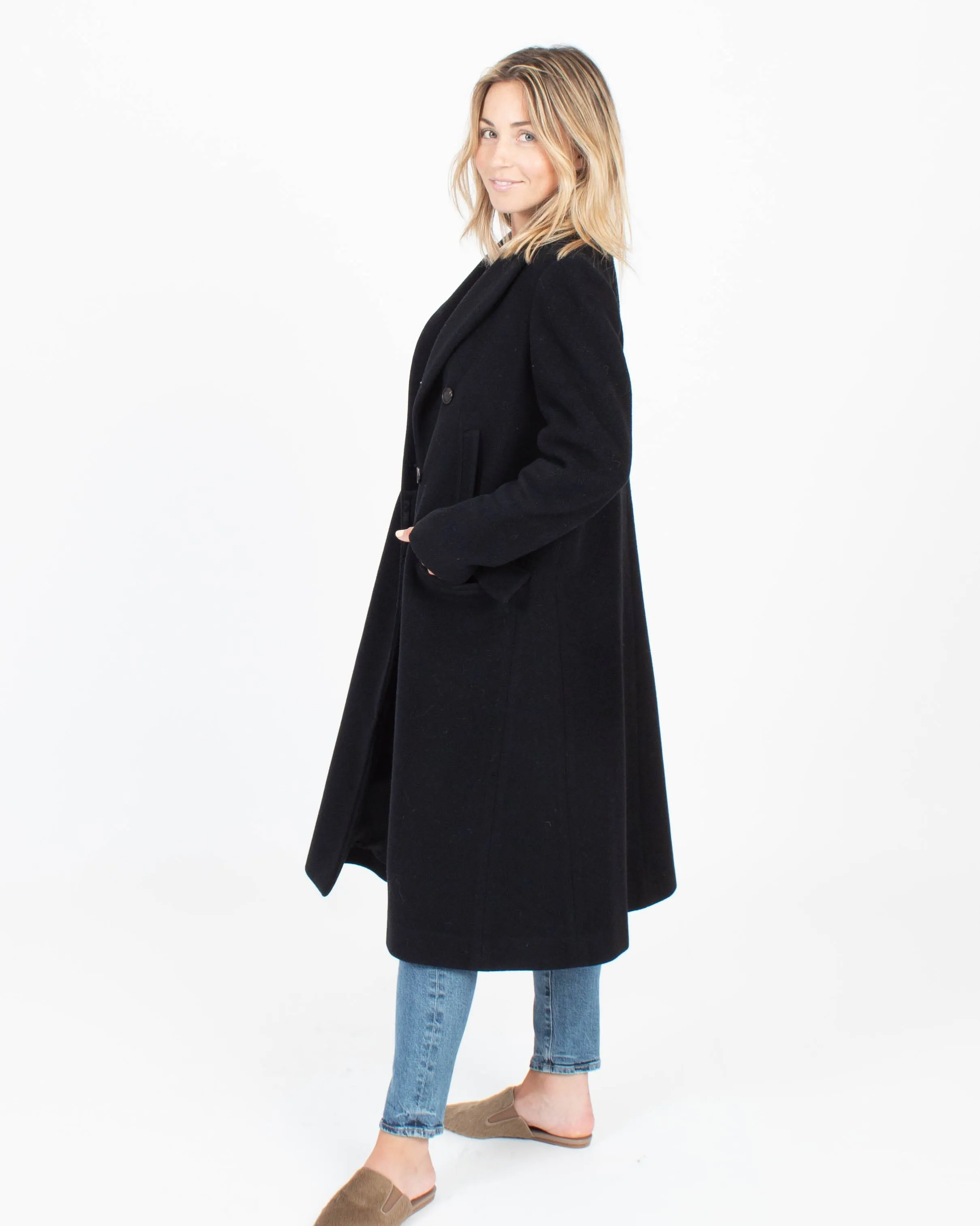 Black Wool Peacoat