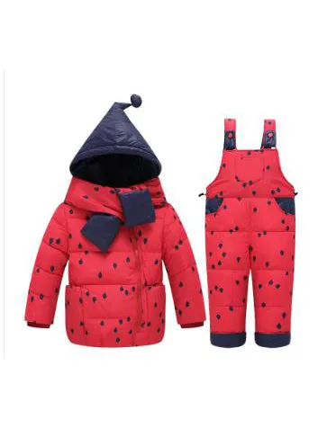 Boys Girls Winter Children's Sets Baby Dot Ski Suit