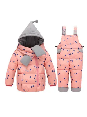 Boys Girls Winter Children's Sets Baby Dot Ski Suit