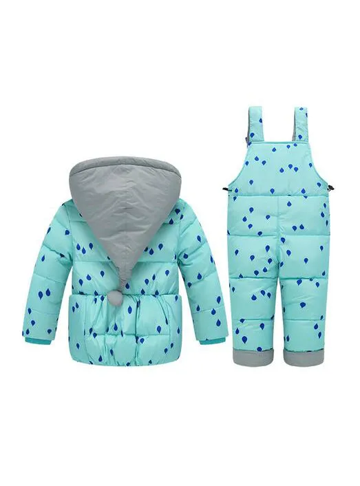 Boys Girls Winter Children's Sets Baby Dot Ski Suit
