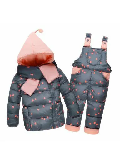 Boys Girls Winter Children's Sets Baby Dot Ski Suit