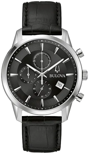Bulova Sutton Black Dial Mens Watch 96B403