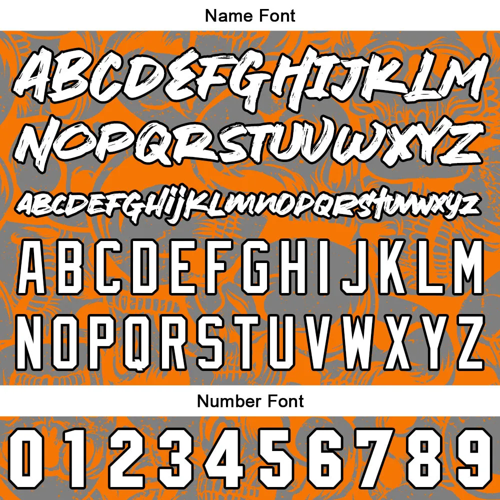 Custom Baseball Uniforms High-Quality for Adult Kids Optimized for Performance Retro Skull-Orange&Grey