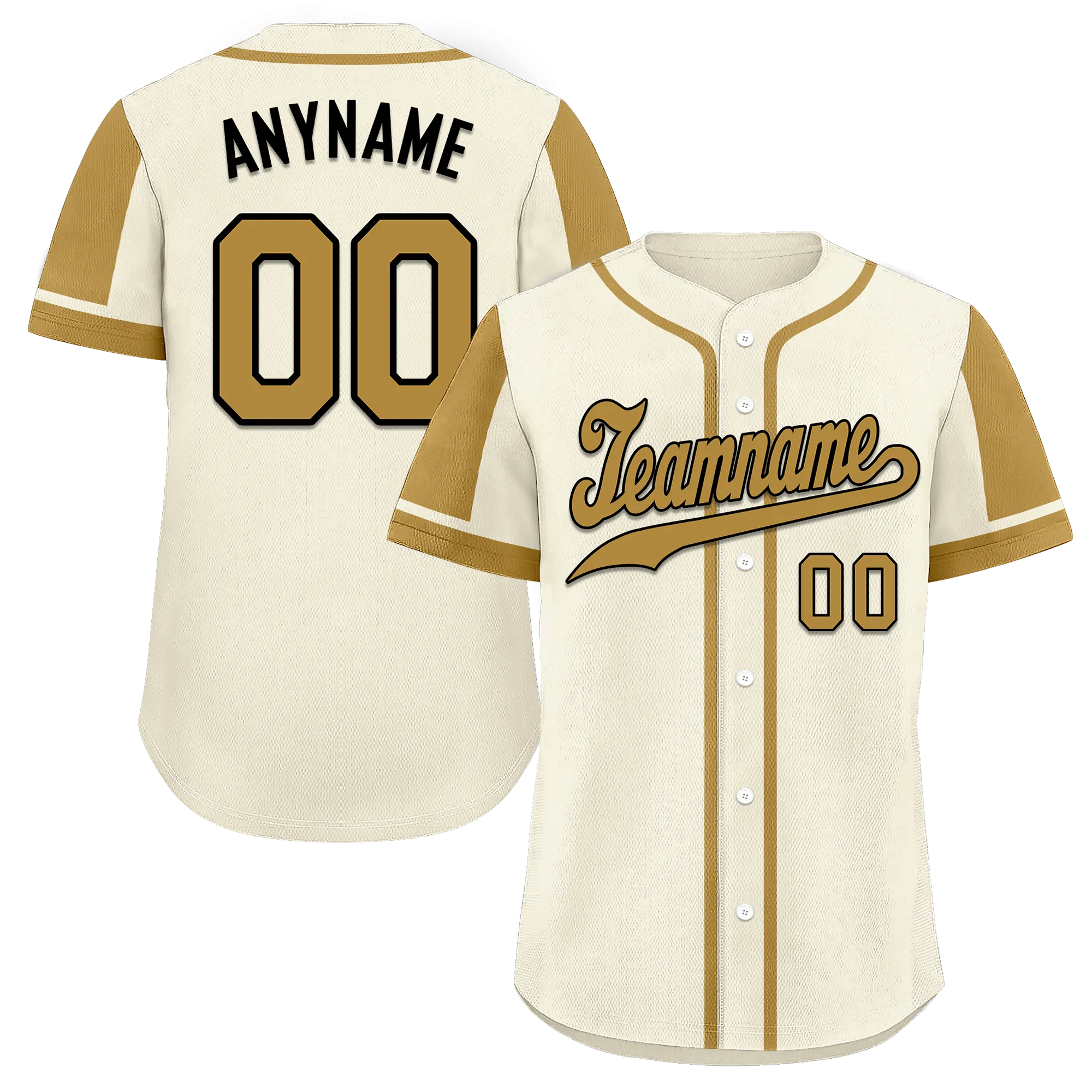 Custom Beige Raglan Sleeves Personalized Authentic Baseball Jersey BSBJ01-D017201