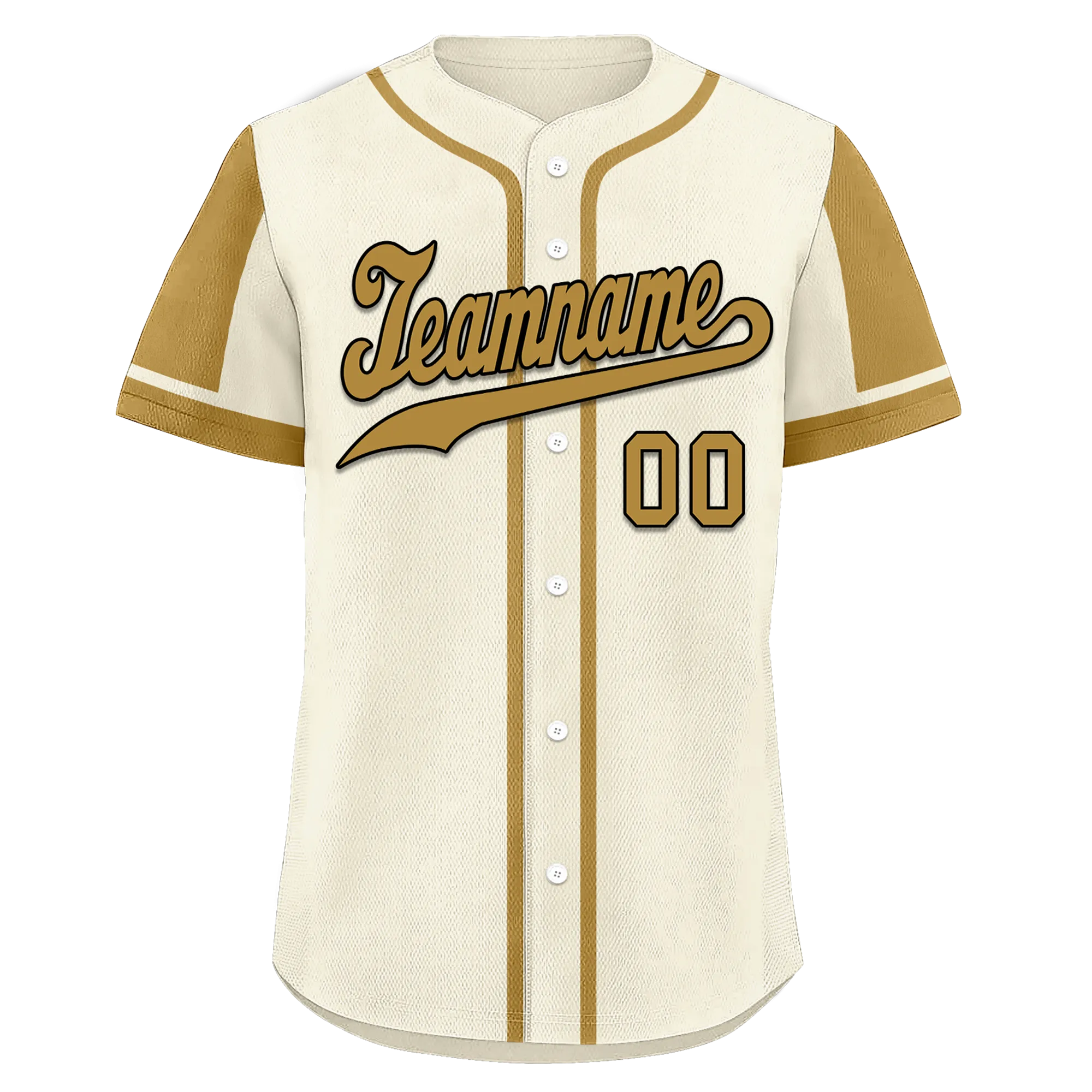 Custom Beige Raglan Sleeves Personalized Authentic Baseball Jersey BSBJ01-D017201