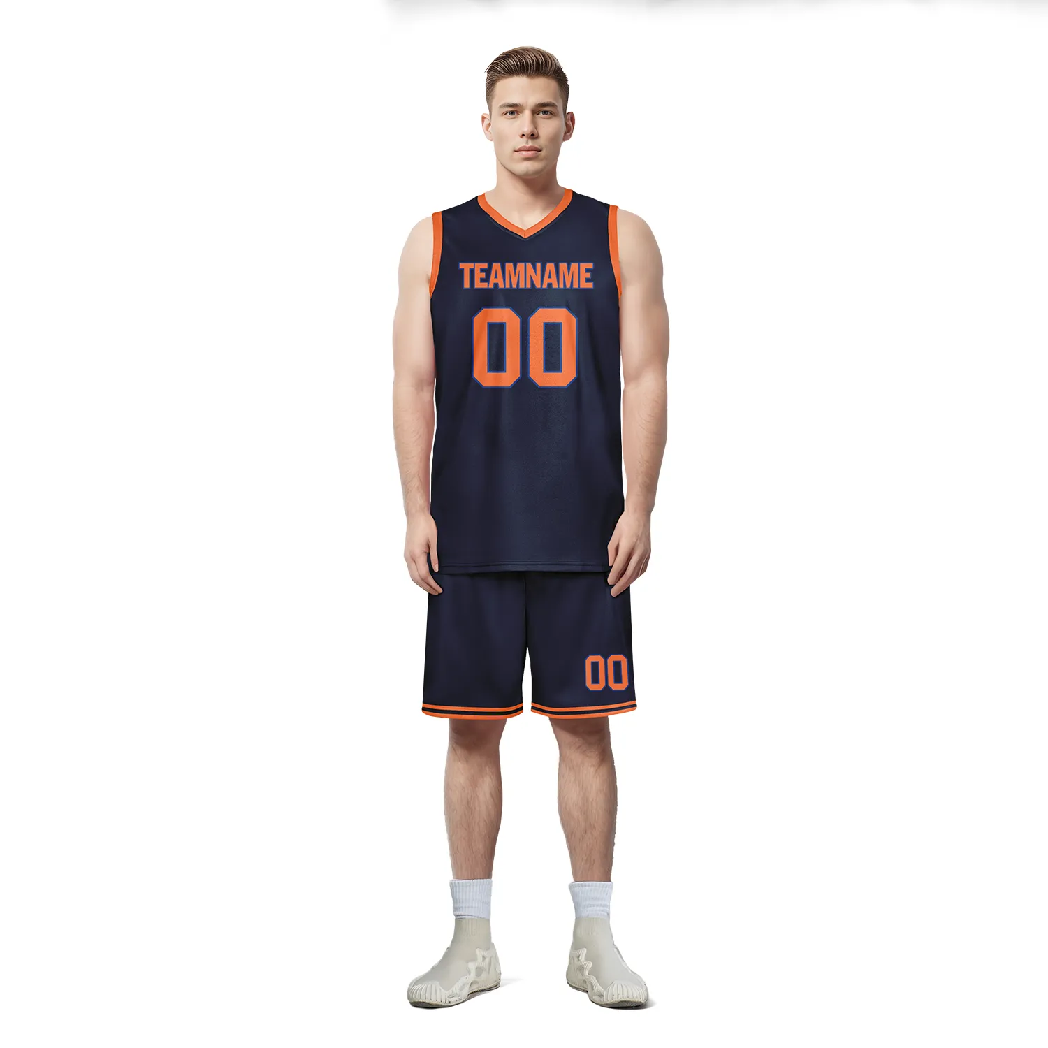 Custom Blue Orange Classic Style Sports Uniform Basketball Jersey BBJ01-bd0a70ae