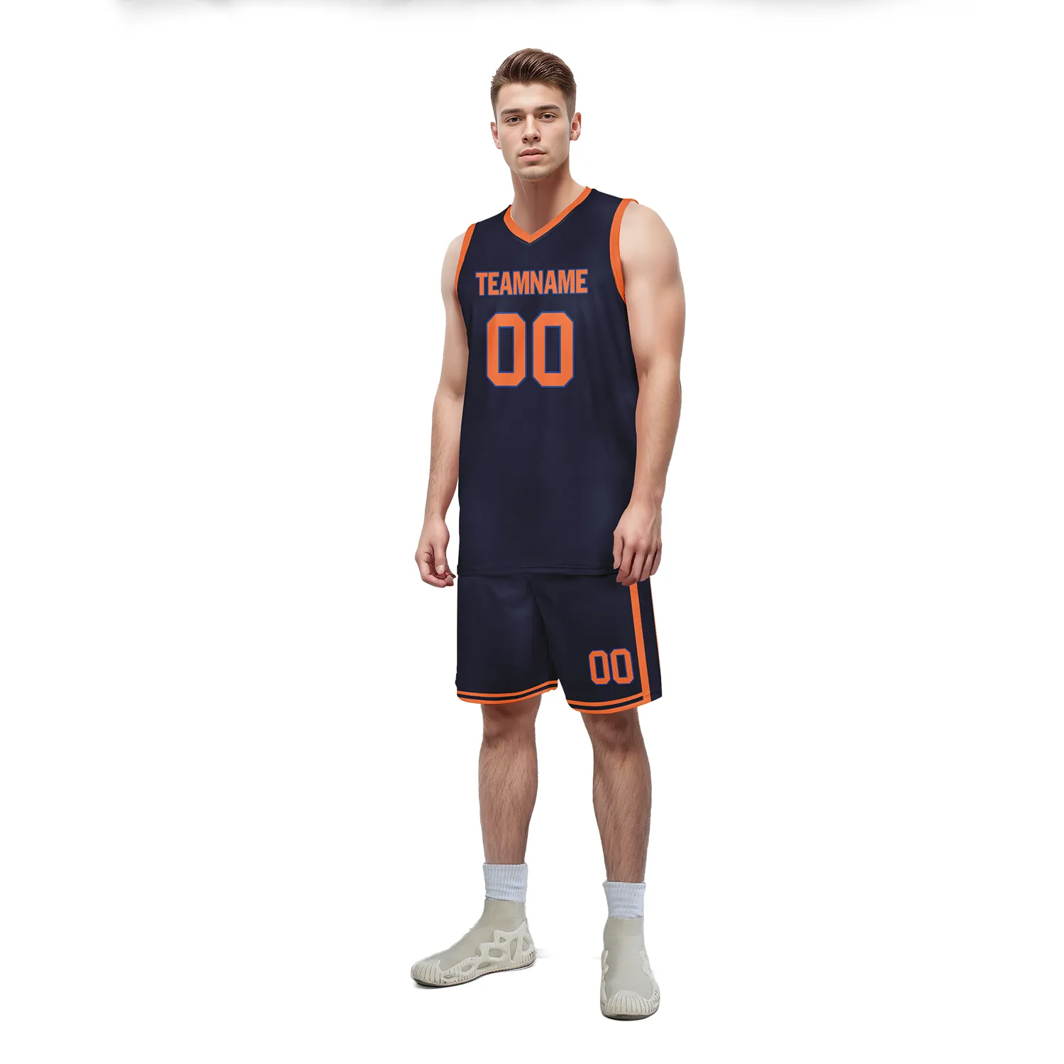 Custom Blue Orange Classic Style Sports Uniform Basketball Jersey BBJ01-bd0a70ae