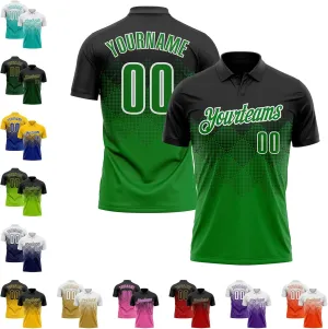 Custom Gradient Golf Polo Shirts Short Sleeve Bowling Dart Tennis Jersey Top Design Men Women Youth Work Business Tee
