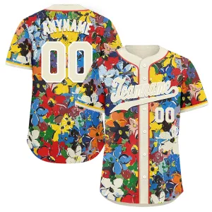 Custom Graffiti Pattern Abstract Floral Patterns Personalized Authentic Baseball Jersey BSBJ01-D020171-2