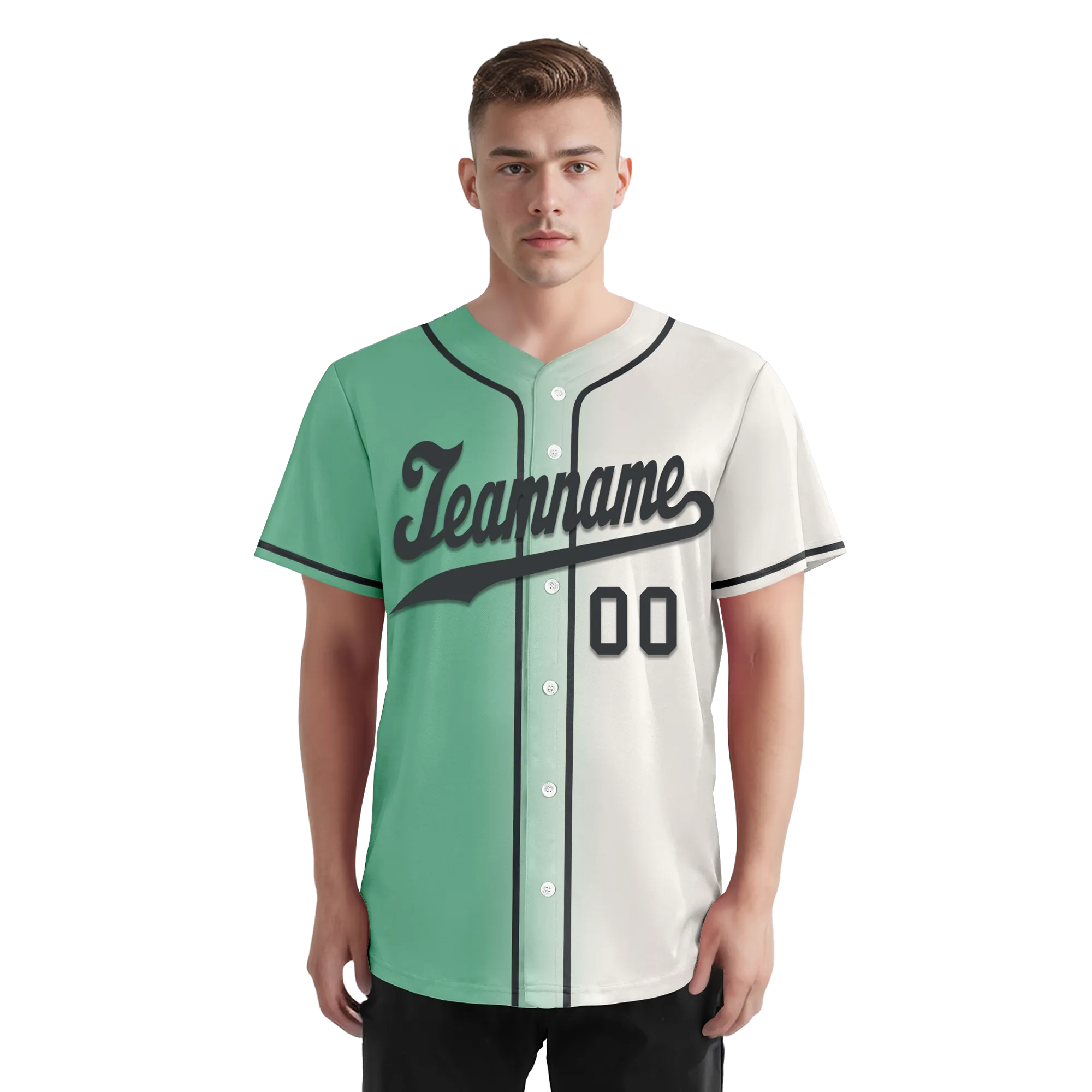 Custom Green White Gradient Fashion Personalized Authentic Baseball Jersey BSBJ01-D0a708a