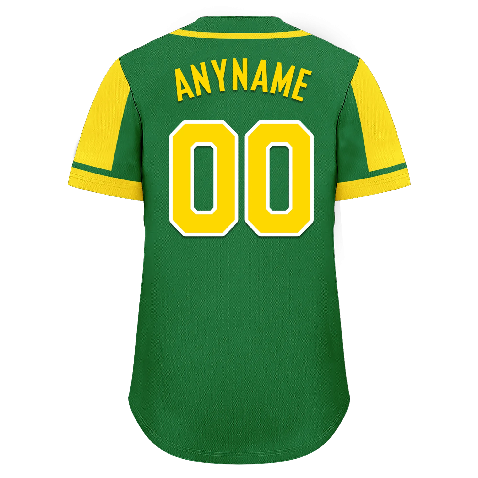 Custom Green Yellow Raglan Sleeves Personalized Authentic Baseball Jersey BSBJ01-D017191