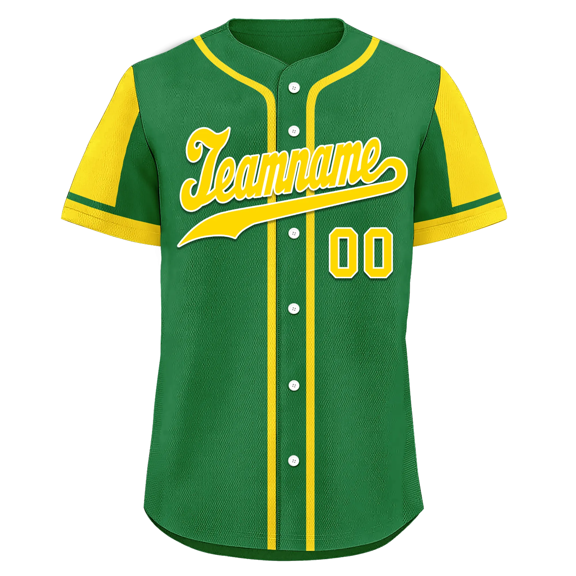 Custom Green Yellow Raglan Sleeves Personalized Authentic Baseball Jersey BSBJ01-D017191