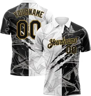 Custom Polo Darts Bowling Golf Shirts for Men Women Youth, Black Tropical Personalized Polo Shirts Printed Name Number Logo