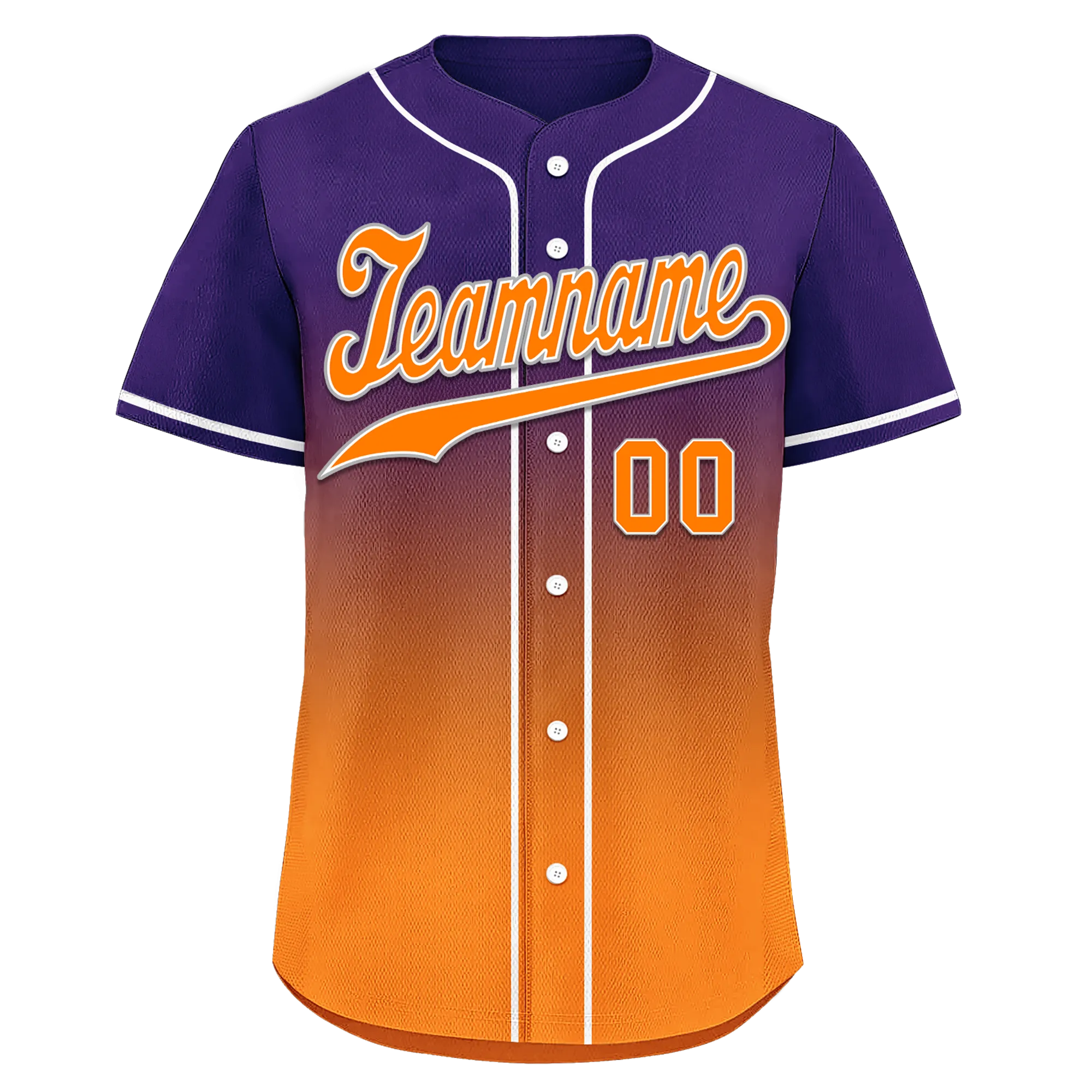 Custom Purple Orange Fade Fashion Personalized Authentic Baseball Jersey BSBJ01-D0a70de