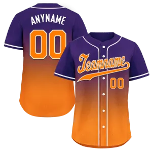 Custom Purple Orange Fade Fashion Personalized Authentic Baseball Jersey BSBJ01-D0a70de