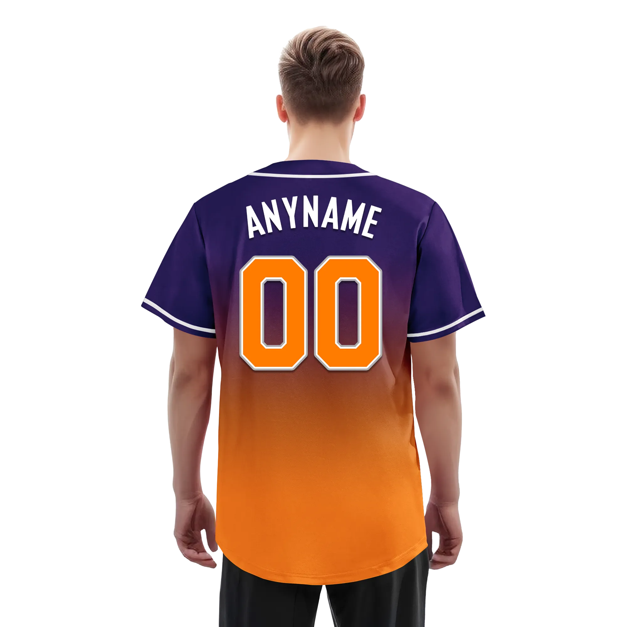 Custom Purple Orange Fade Fashion Personalized Authentic Baseball Jersey BSBJ01-D0a70de