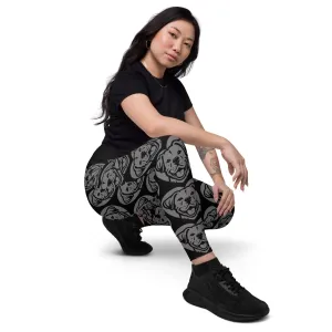 DOG BREED LEGGINGS with pockets - DOGO ARGENTINO - HERTTAHOUND - grey