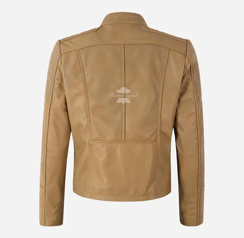 ELORA Ladies Leather Biker Jacket Slim Fit Leather Jacket