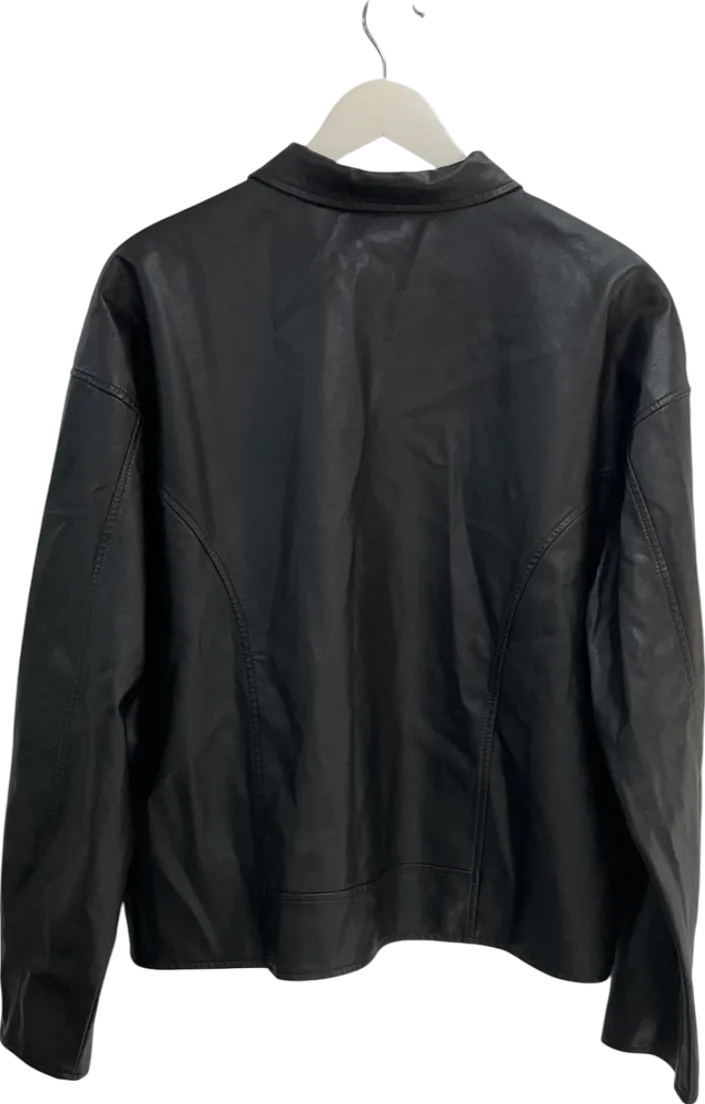 Fashion Nova Black Faux Leather Jacket UK M