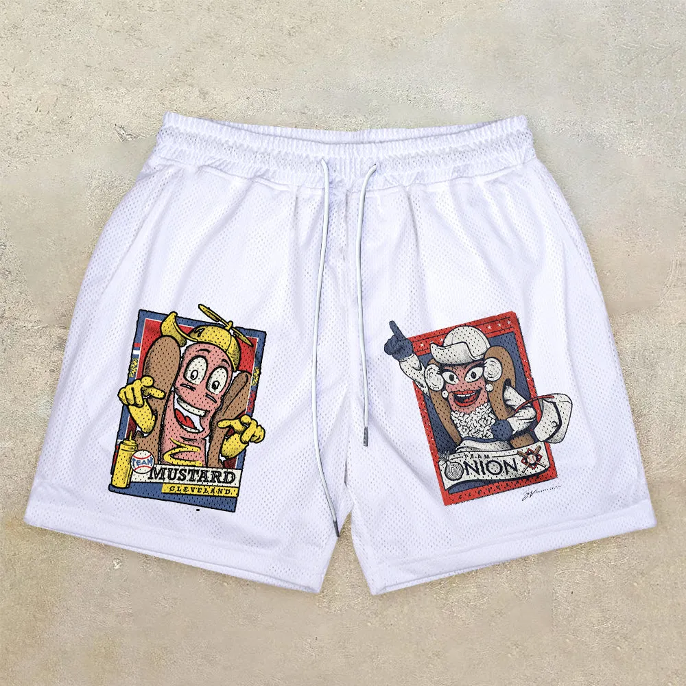 Fashion Trendy Retro Casual Mesh Street Shorts