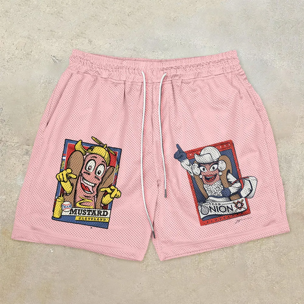 Fashion Trendy Retro Casual Mesh Street Shorts