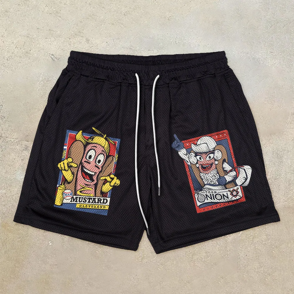 Fashion Trendy Retro Casual Mesh Street Shorts