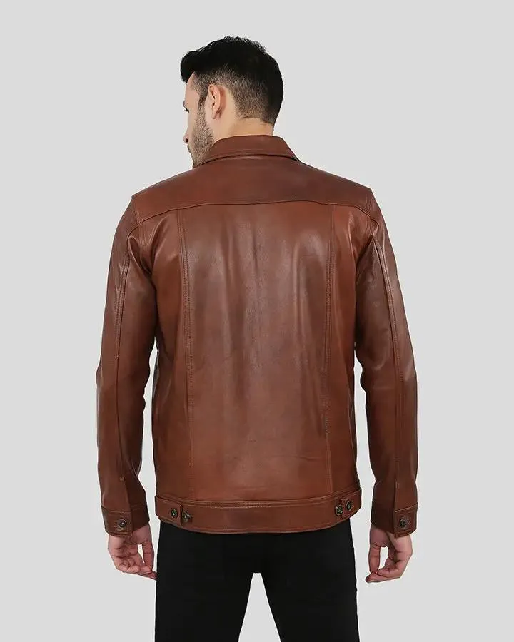 Finley Brown Biker Leather Jacket