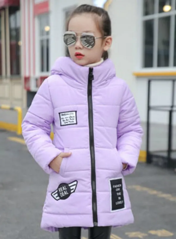 Girls Wadded Jacket Outerwear Cotton-Padded Jacket