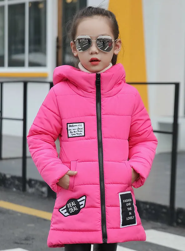 Girls Wadded Jacket Outerwear Cotton-Padded Jacket
