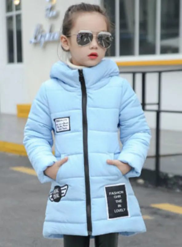 Girls Wadded Jacket Outerwear Cotton-Padded Jacket