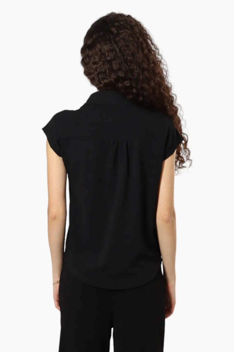 Impress Short Sleeve Button Down Shirt - Black