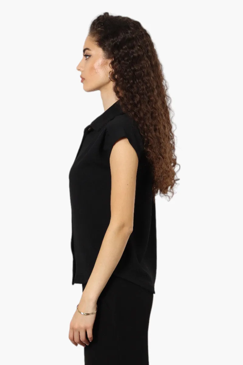 Impress Short Sleeve Button Down Shirt - Black