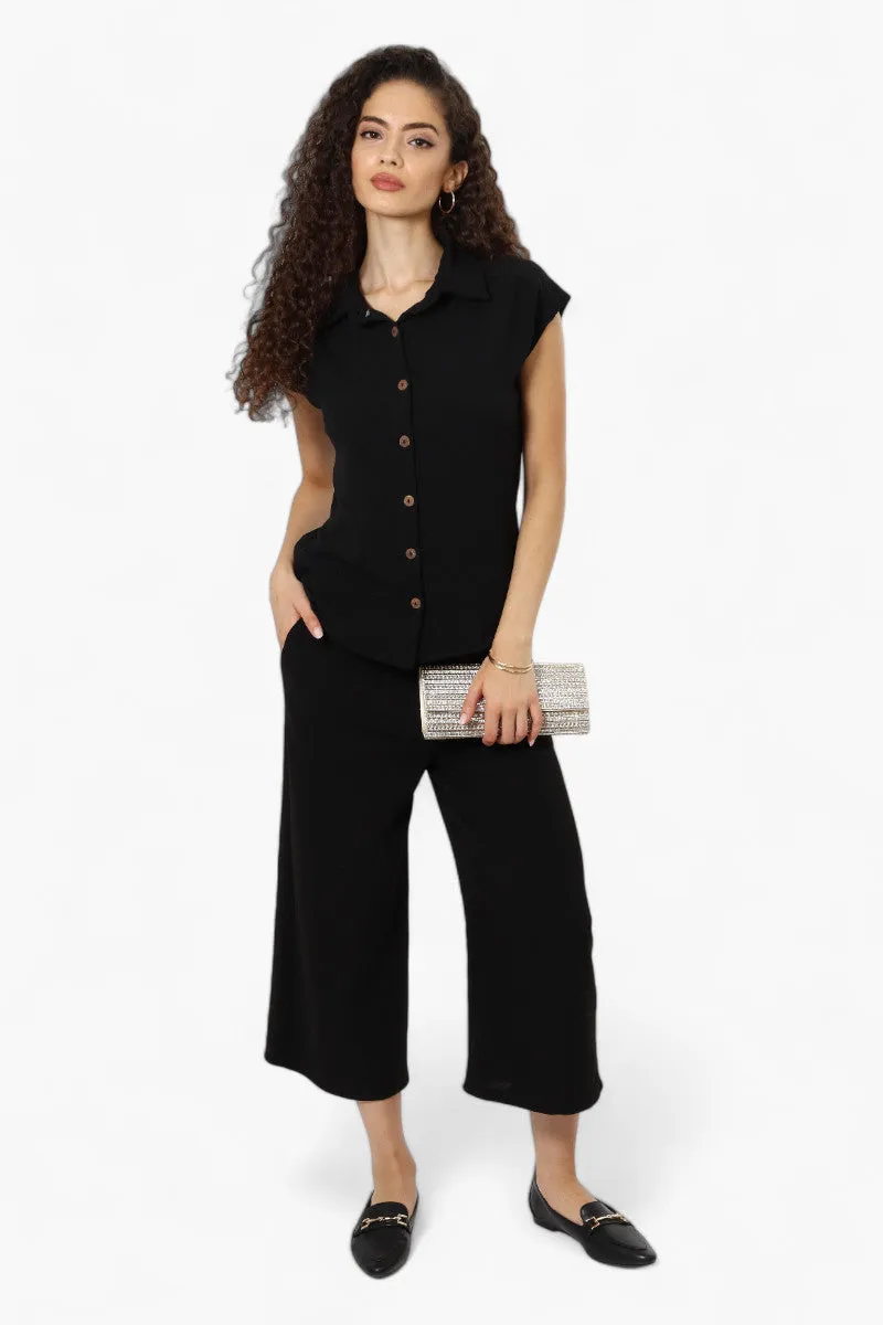 Impress Short Sleeve Button Down Shirt - Black