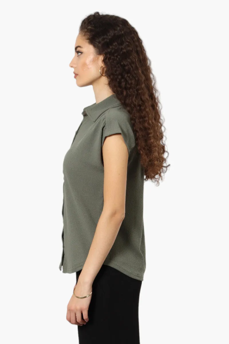 Impress Short Sleeve Button Down Shirt - Olive