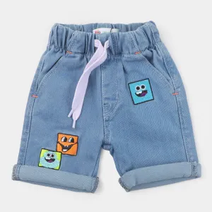 Infant Boys Denim Short Faces | LIGHT BLUE
