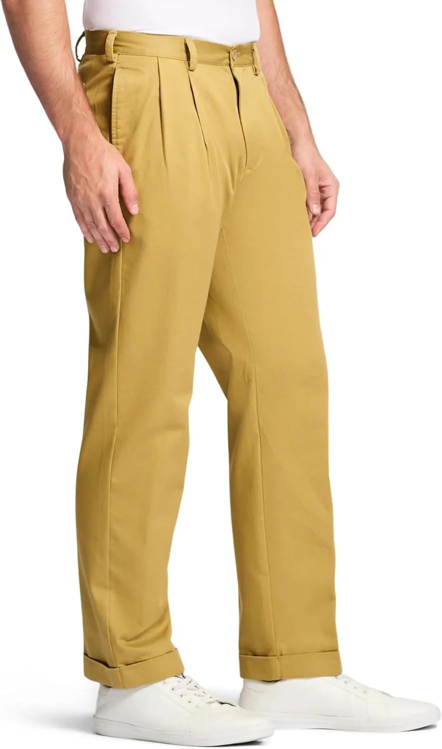IZOD Men's American Chino Double Pleated Classic Fit Pant
