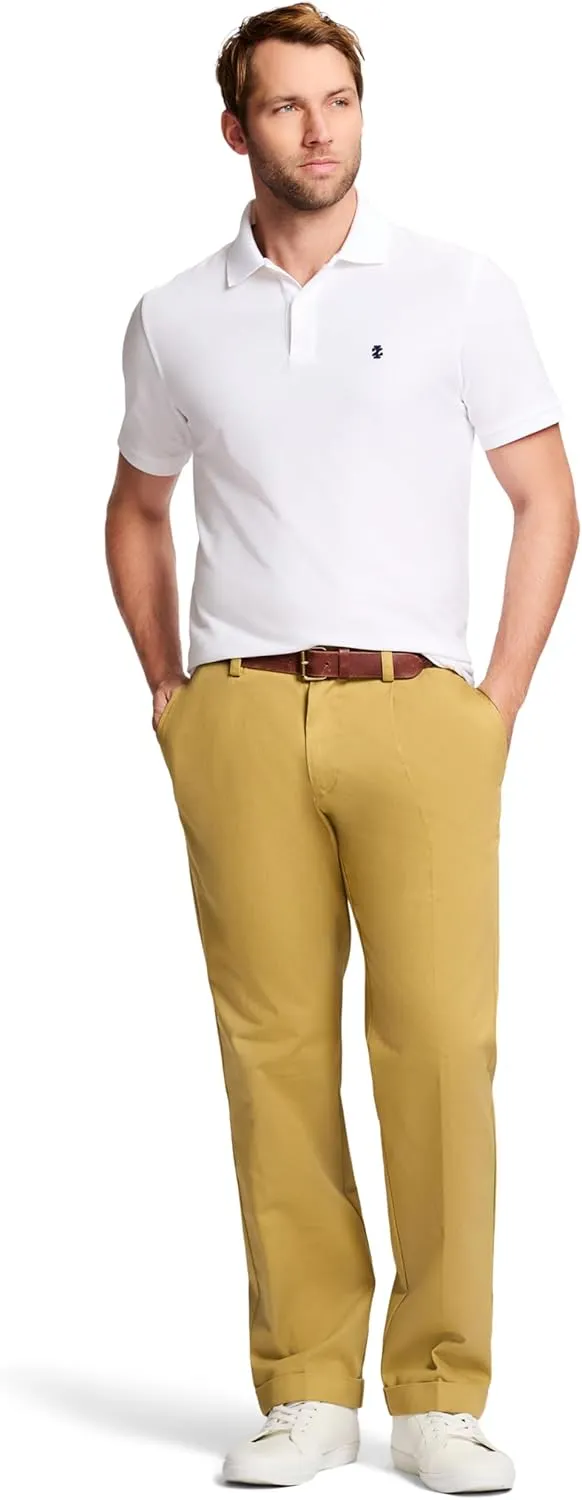 IZOD Men's American Chino Double Pleated Classic Fit Pant