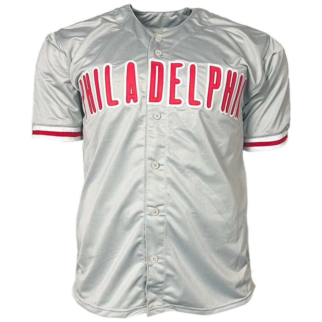 John Kruk Signed Philadelphia Grey Baseball Jersey (Beckett)