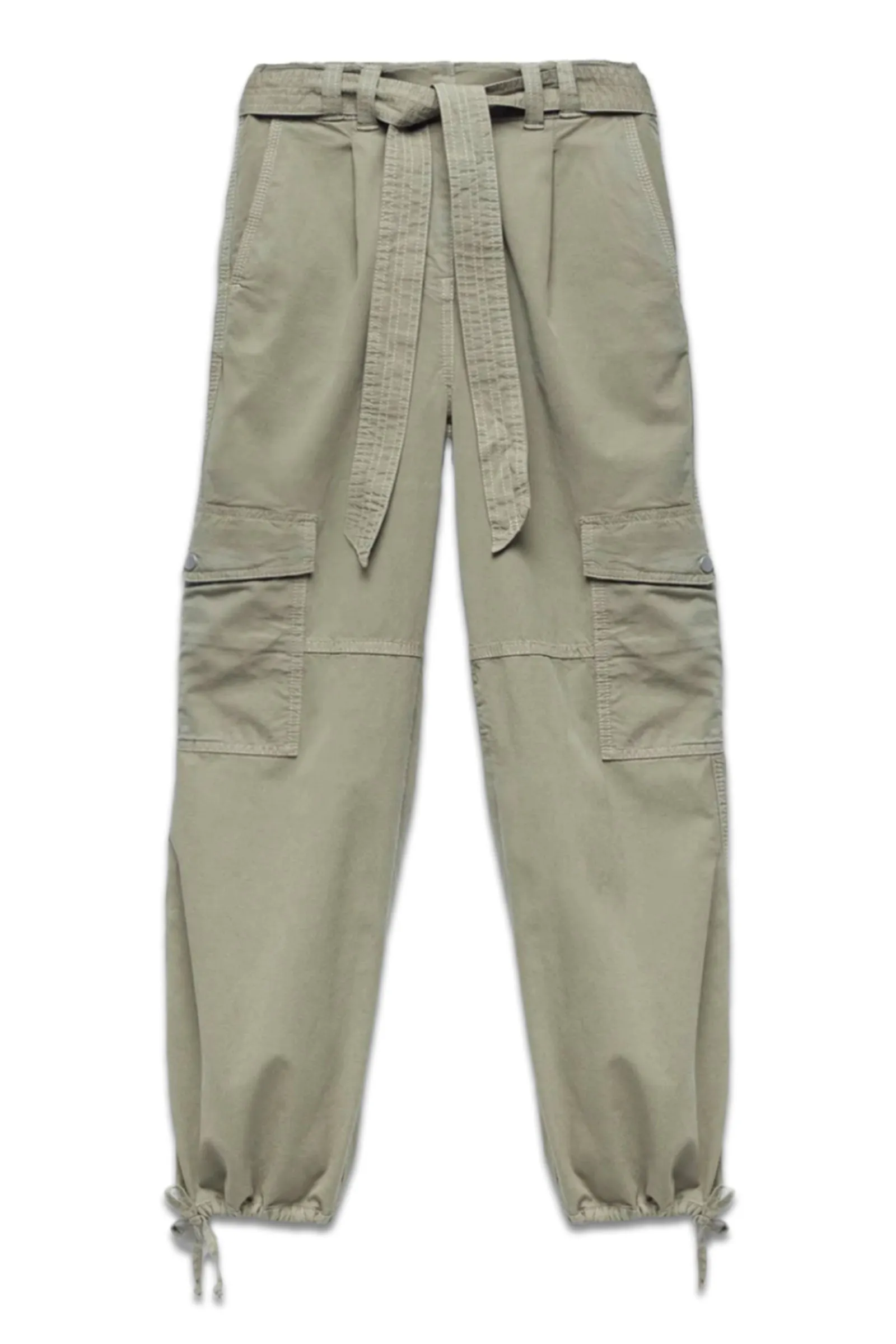 Khaki Cotton Cargo Trousers