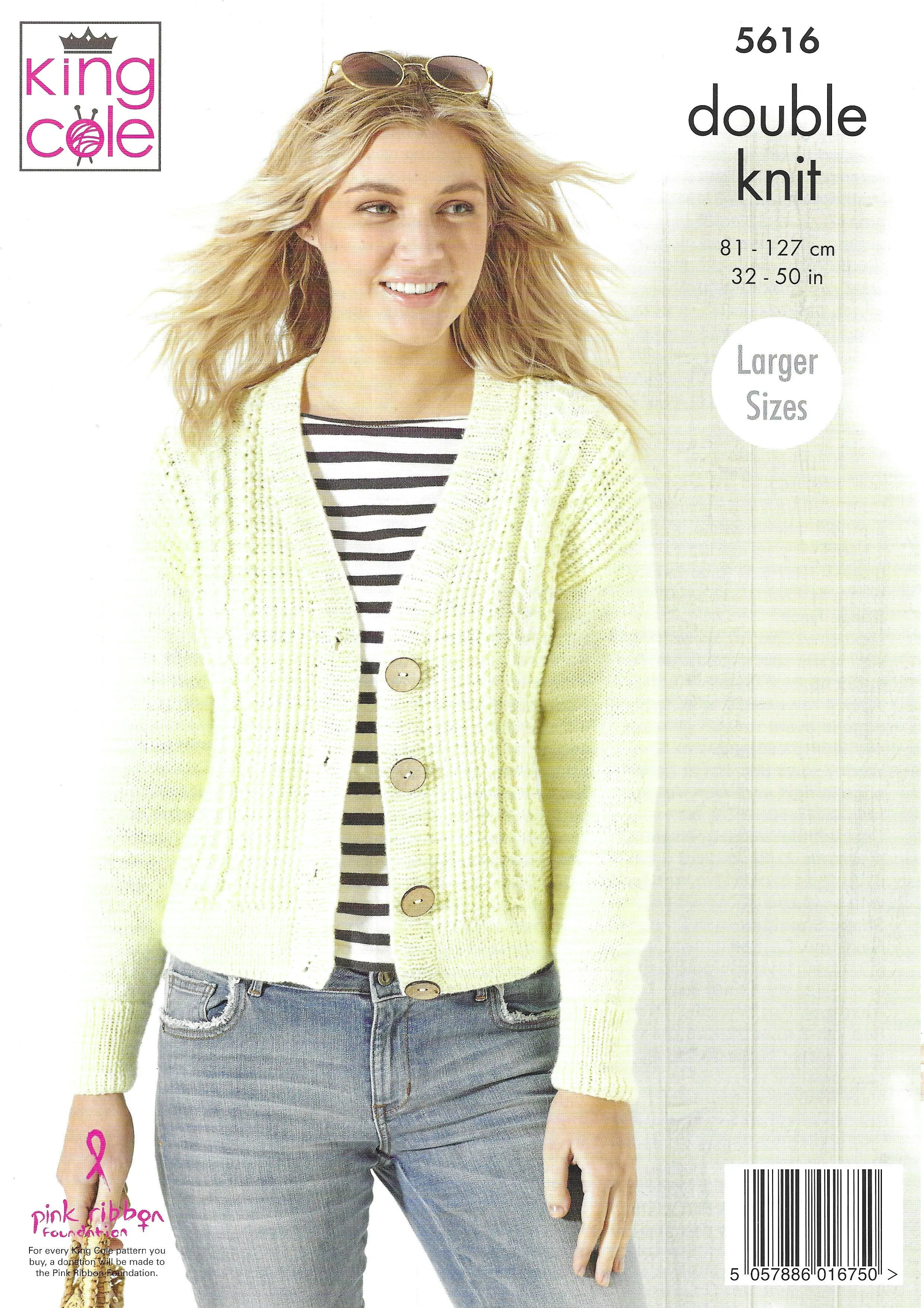 King Cole 5616 Ladies Cardigans DK Knitting Pattern