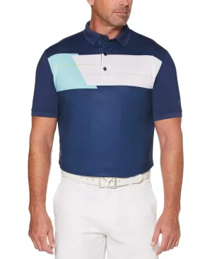 Mens Block Chest Print Polo