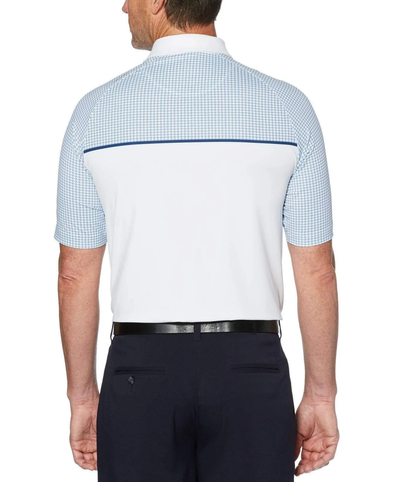 Mens Swing Tech™ Houndstooth Chest Print Polo