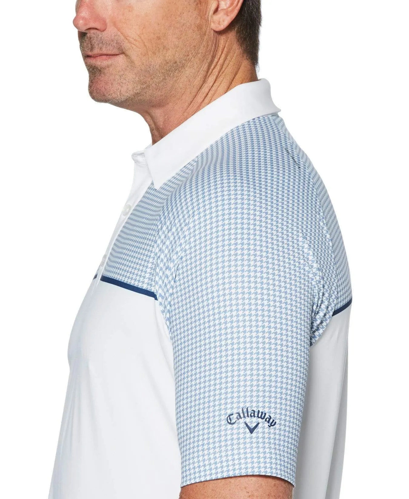 Mens Swing Tech™ Houndstooth Chest Print Polo